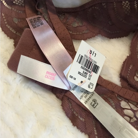 Pink Victoria’s Secret Pink Lace Padded Push Up Bralette NWT. Sz.L - Picture 7 of 8